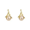 Maillard Pearl Champagne gold earrings, women's niche design sense S925 silver needle ear rings, 2024 new style ear buckles and earrings Item Picture
